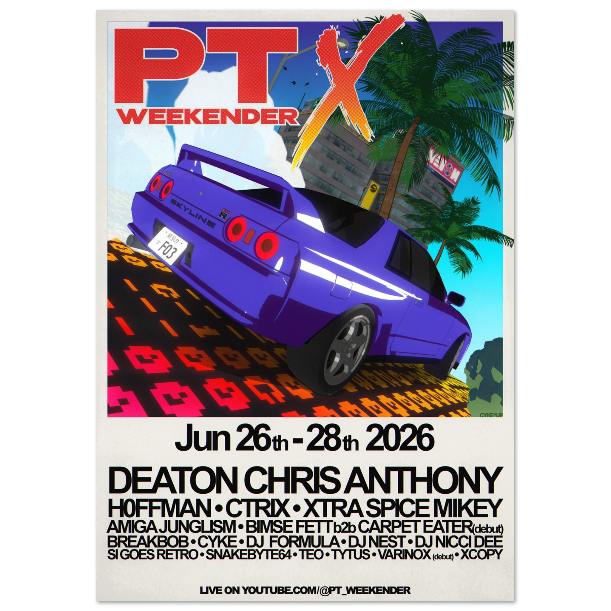 PT WEEKENDER X 2026 Poster A2 (42 x 59.4 cm)